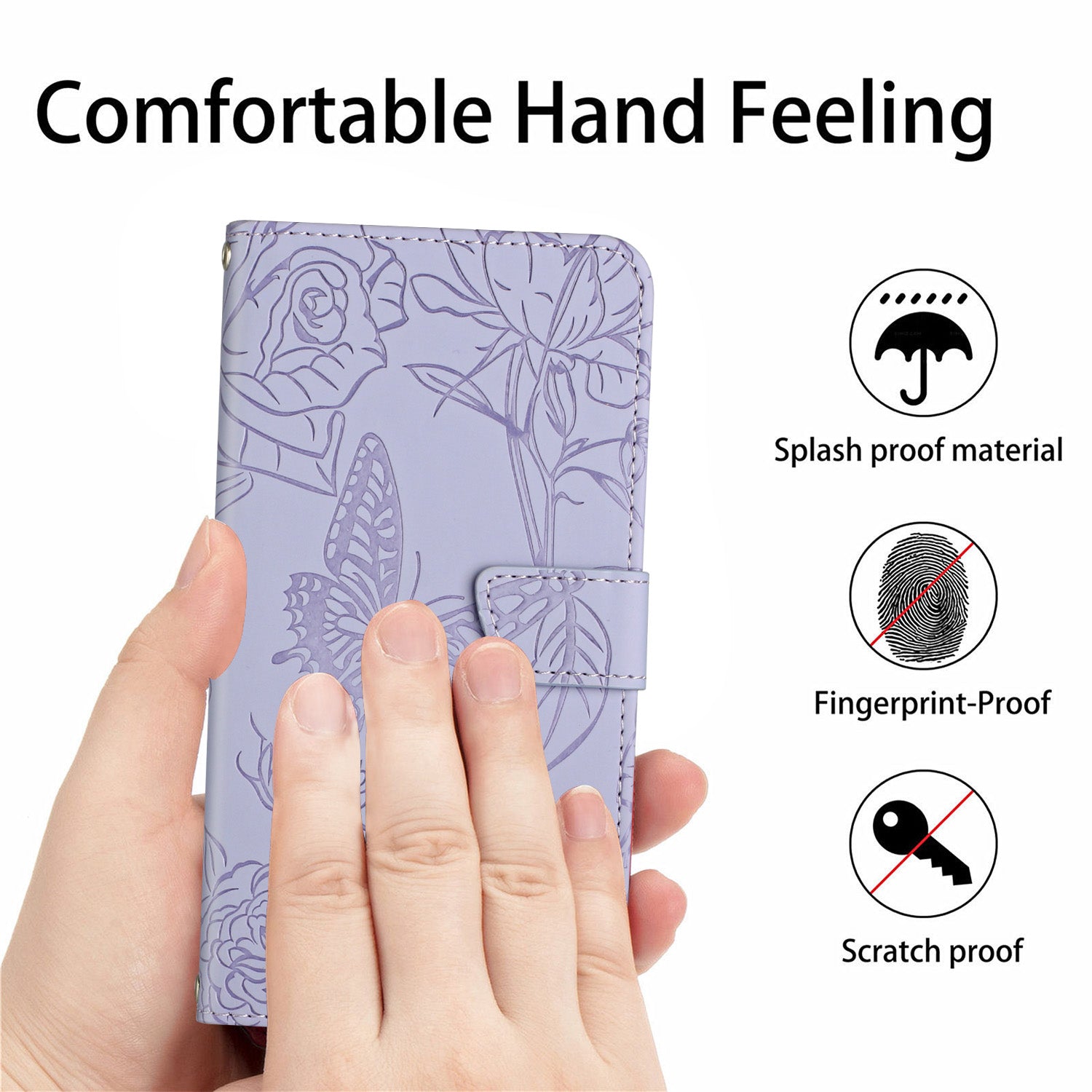 HT03 For vivo Y03 Leather Case Butterfly Flower Phone Wallet Cover with Hand Strap HT03 For vivo Y03 Leather Case Butterfly Flower Phone Wallet Cover with Hand Strap
